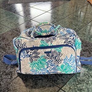 Vera Bradley Floral Blue and Green Women's weekender Bag
